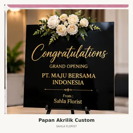 Papan Bunga Akrilik Berawa